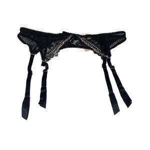 NEW! Victoria's Secret Black Garter Belt Leopard Print Women's Size XS Small